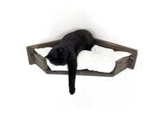 Cat Bed, Wall-Mounted Wooden Corner, Wall Furniture, Cat Corner Wall Shelf Be...