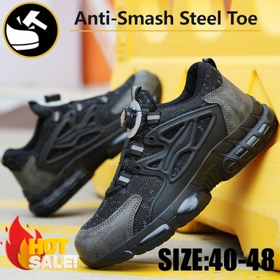 Men's Steel-Toe Shoes Impact-Resistant Plastic Toe Cap Stylish Athletic Shoes