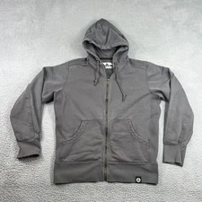 American Giant Hoodie Mens XL Gray Drawstring Full Zip USA Sweatshirt Heavy