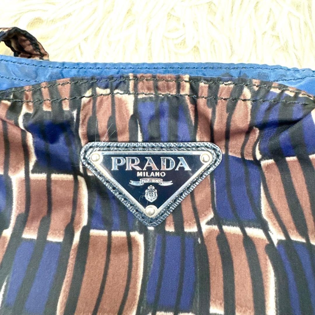PRADA Nylon Tote Bag Brown Blue Women's Made in Italy Authentic USED From JAPAN thumbnail 11