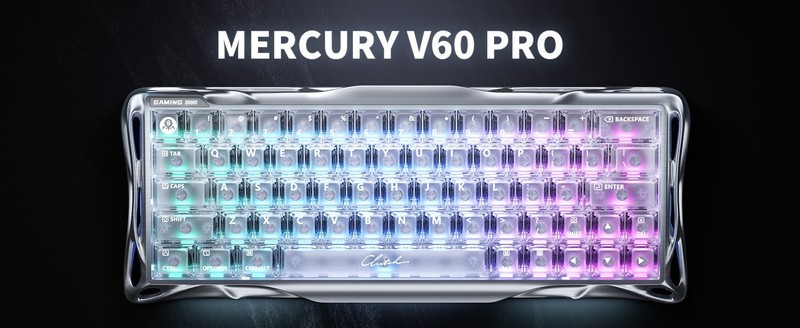 GravaStar Mercury V60 Pro Aluminum Mechanical Keyboard with RGB - BNIB