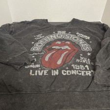 The Rolling Stones Band Sweater Womens 3XL Black Crewneck Sweatshirt Pullover