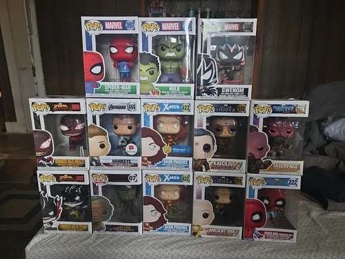 Funko POP! Marvel Lot of 13 Bobble Heads Avengers Xmen Strange Venom Spider Man