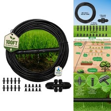 1/4" Drip Irrigation Tubing 100 Ft Roll - 6" Spacing 0.5 GPH Emitters Fittings