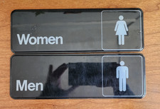 2 Pcs 9"x3" Men and Women Restroom Signs For Business