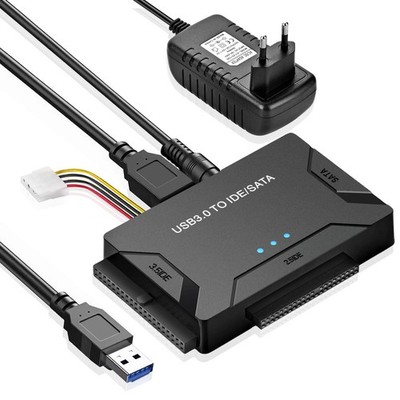 USB 3.0 to IDE/SATA Hard Drive Adapter for 2.5 and 3.5 inch HDD/SSD, USB SATA...