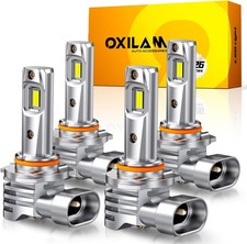 OXILAM 9005 9006 LED Bulbs Combo, 900 Brighter 6500K Cool White Driving Bulbs,
