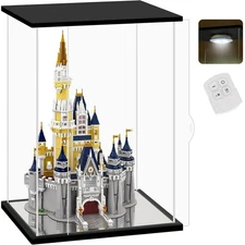 NONEMEY Clear Acrylic Display Case w/Remote Light for Collectibles 20”x14”x30.7”