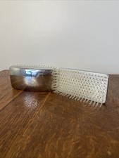 Vintage Silver Colored Nylon Bristle Made In USA Set Of 2 Brushes