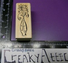 VASE OF FLOWERS DAISY LILY SMALL RUBBER STAMP INKADINKADO 95376MM CREAKYATTIC