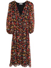Mango Ladies Long Floral Lined  Dress Ideal For Spring Size Eu S