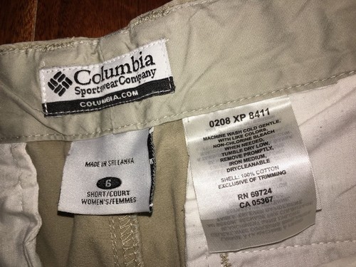 Columbia Pants Hiking Outdoor Size 6 Tan Beige Khaki 100% Cotton Capri 25"Inseam - Picture 3 of 4