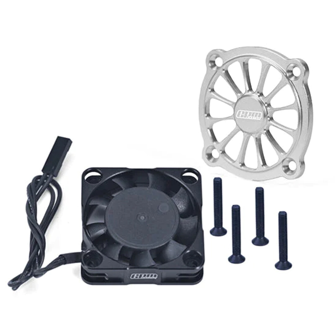GPM Alum Motor Heatsink w/Metal Frame Cooling Fan Silver for Arrma