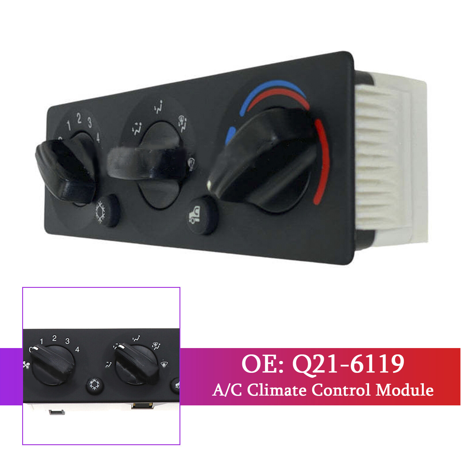 A/C Climate Control Module Panel Q21-6119 for Peterbilt Truck