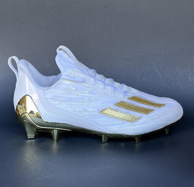 adidas adizero Men's Football Cleats Primeknit White-Gold Metallic NWB
