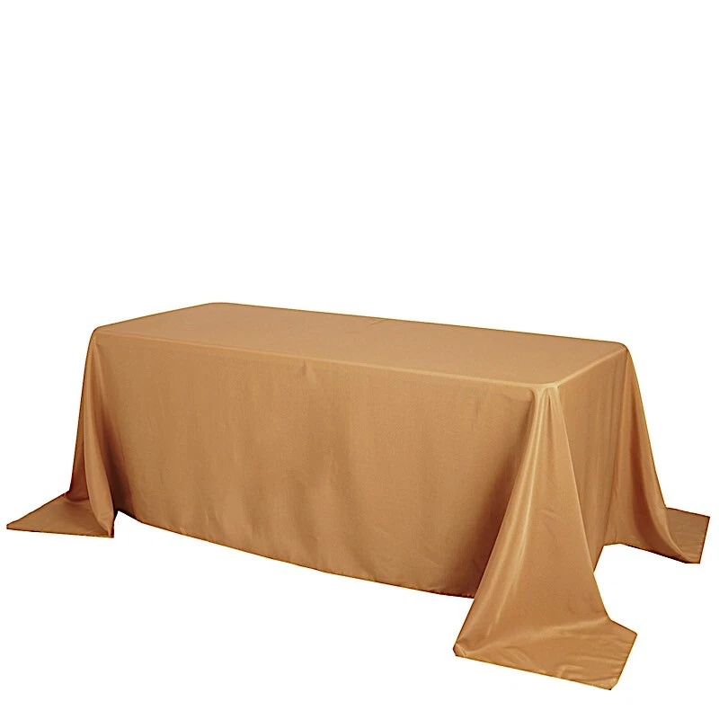 5 GOLD 60x102 RECTANGLE POLYESTER TABLECLOTHS Wedding Event Catering Supplies - Image 3 of 4