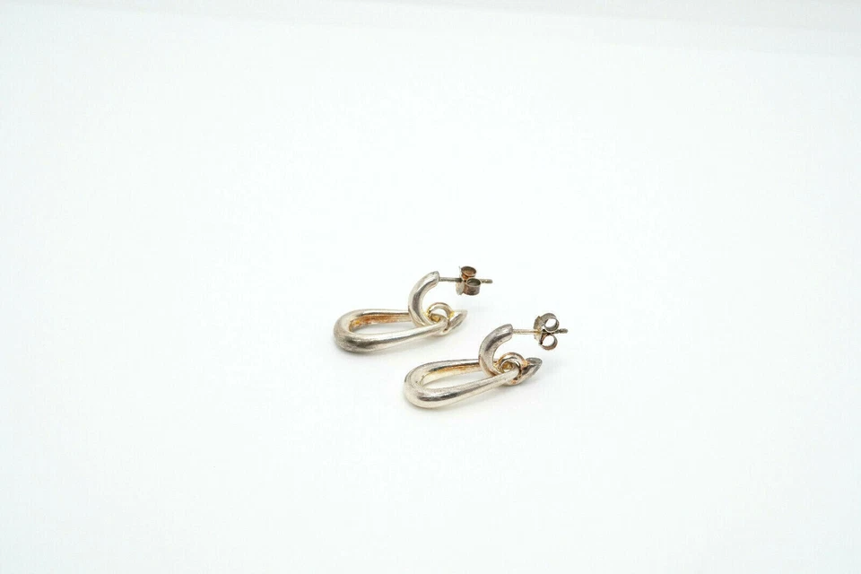 Pendientes colgantes de aro de plata de ley RLM Robert Lee Morris Studio Foto 3 de 4