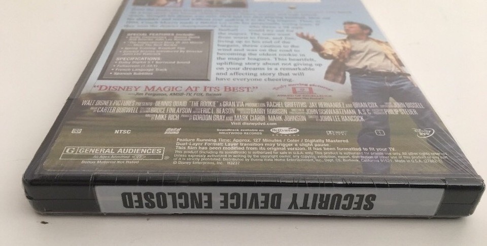 WALT DISNEY'S The Rookie (DVD, 2002, Full Frame) Brand New/Sealed | eBay