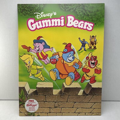 DISNEY Gummi Bears Vintage Two Pocket Folder Document Holder Schoolwork Kelloggs