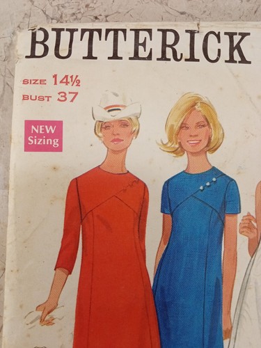 BUTTERICK 4970 VTG 60s Dress Semi-fit Jewel Neckline Variations 14-1/2 UNCUT Sew - Picture 6 of 9