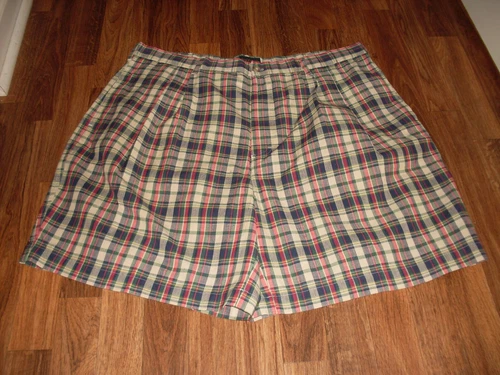 MENS SADDLEBRED PLAID PLEATED FRONT CHINO SHORTS SIZE 40 NWT