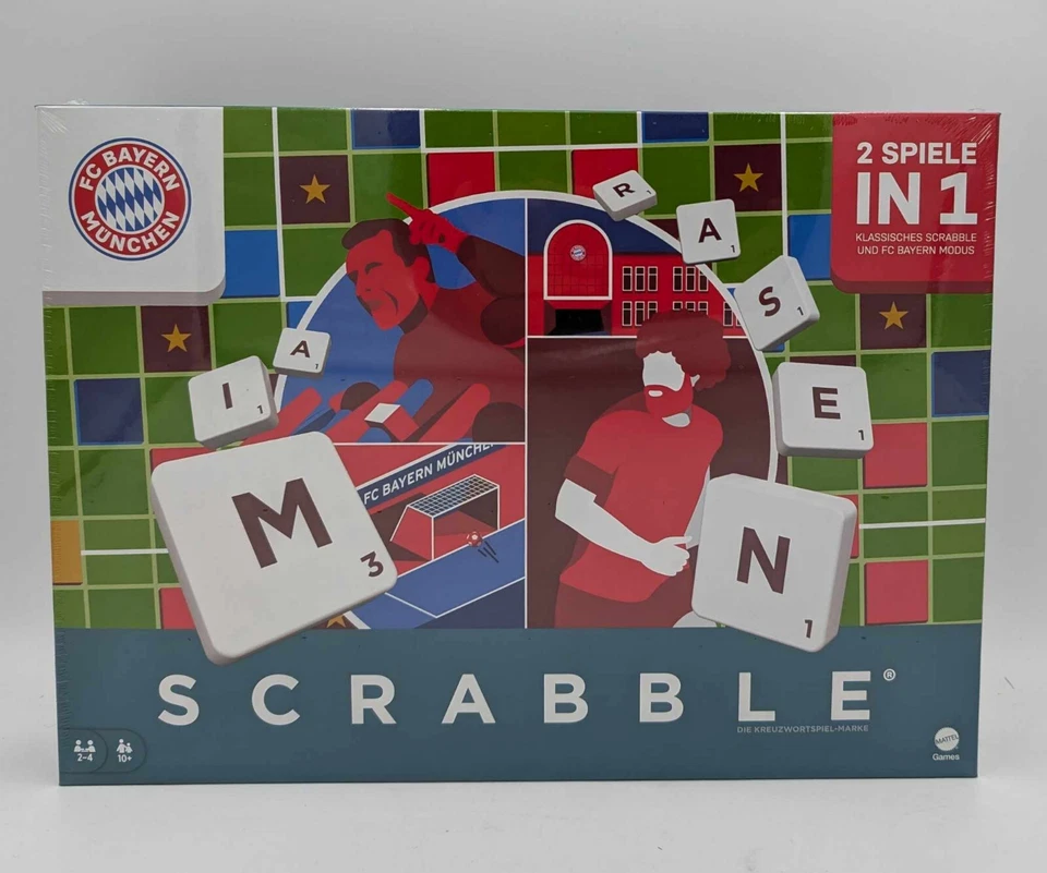 Mattel  Scrabble FC Bayern München Wortspiel Wörterspiel Wörter FCB Fußball NEU - Bild 4 von 4