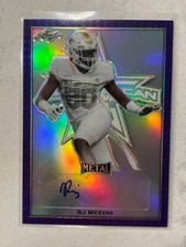 RJ MICKENS Chargers 2020 Leaf Army All-American Purple Metal AUTO # 8/15