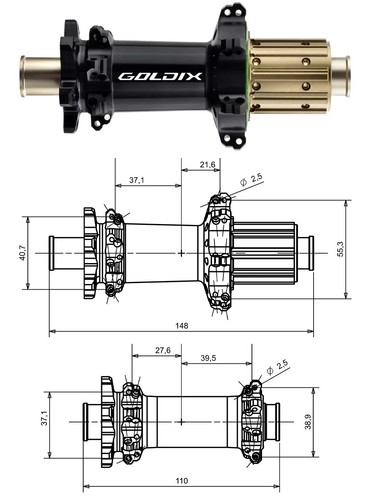 MTB Hub 6 Claw 148mm BOOST Hub 28 Holes 6-Bolt Disc Brake for HG/MS/XD Freehub - Picture 18 of 34