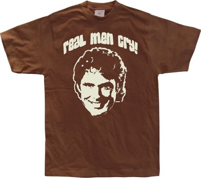 David Hasselhoff Real Men Cry T-Shirt SH-1-10800-Poly