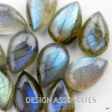 LABRADORITE RAINBOW EFFECT 9 X 6 MM PEAR CABOCHON CUT 3 PIECE SET