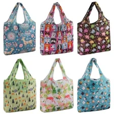 Large Reusable Bags Shopping Washable Foldable 6 Pack Grocery Bags Heavy Best