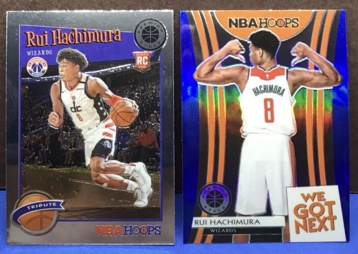 2019-20 NBA Hoops Premium Stock RUI HACHIMURA RC #300 & “We Got Next-BLUE Prizm”