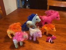 Vintage 1980s My Little Pony Lot of 7 Ponies All Sizes