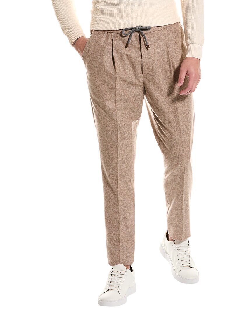 Мужские шерстяные брюки свободного покроя Brunello Cucinelli 158890₽