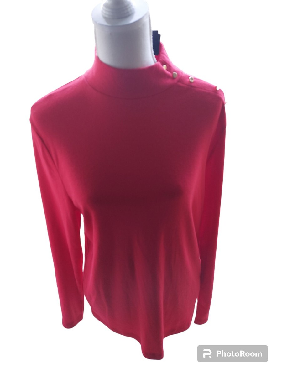 Emreco Size 20 Red Jumper With Bronze Buttons On The Shoulder