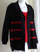 Exclusively Misook 2x 3x Red & Black Twinset Jacket Tank Shell Set
