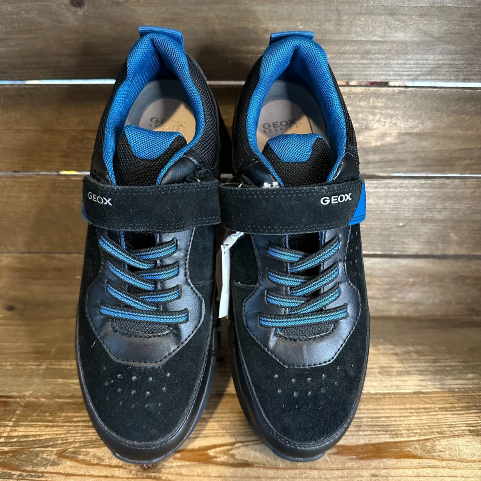 New NWOB Big Kids Geox Flexy Black Suede Low Top Sneakers Shoes Size 5.5 Y - Image 3 of 4