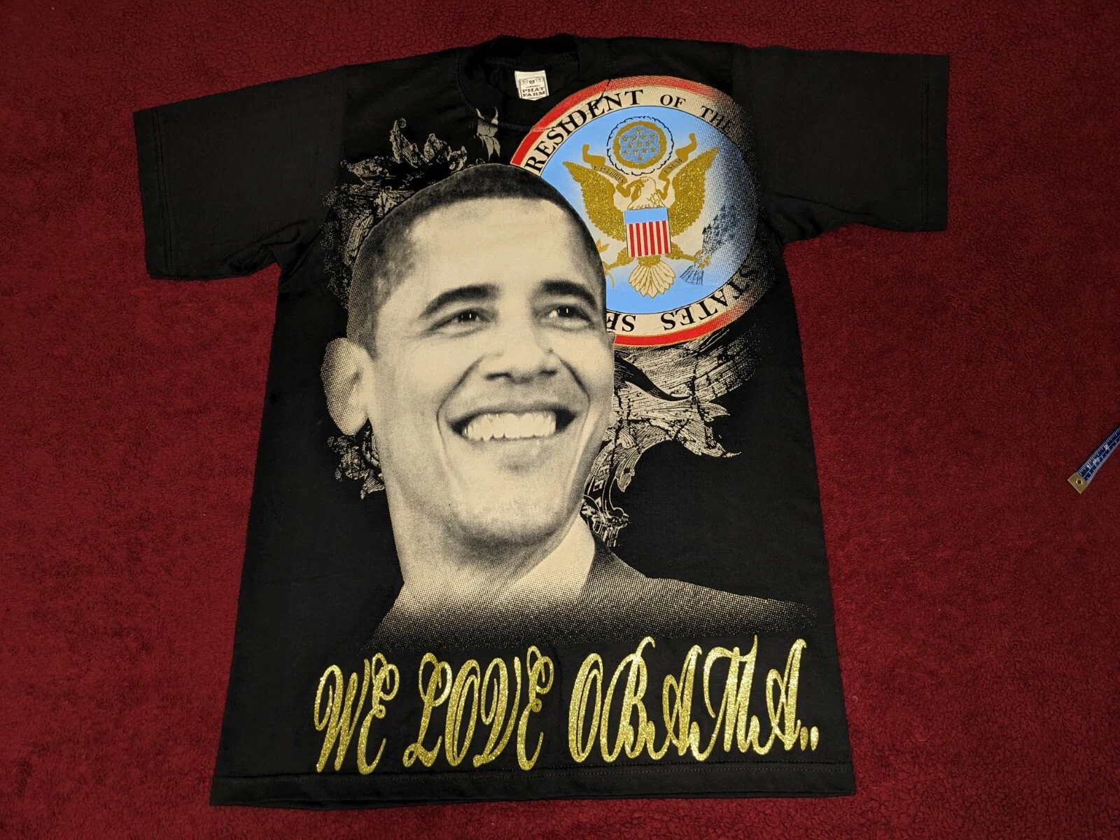 Phat Farm Obama President US Seal All Over Design L Shirt Y2k AOP