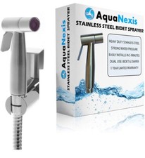 NEW IN BOX Aqua Nexis Stainless Steel Bidet/Diaper Sprayer with rubber handle