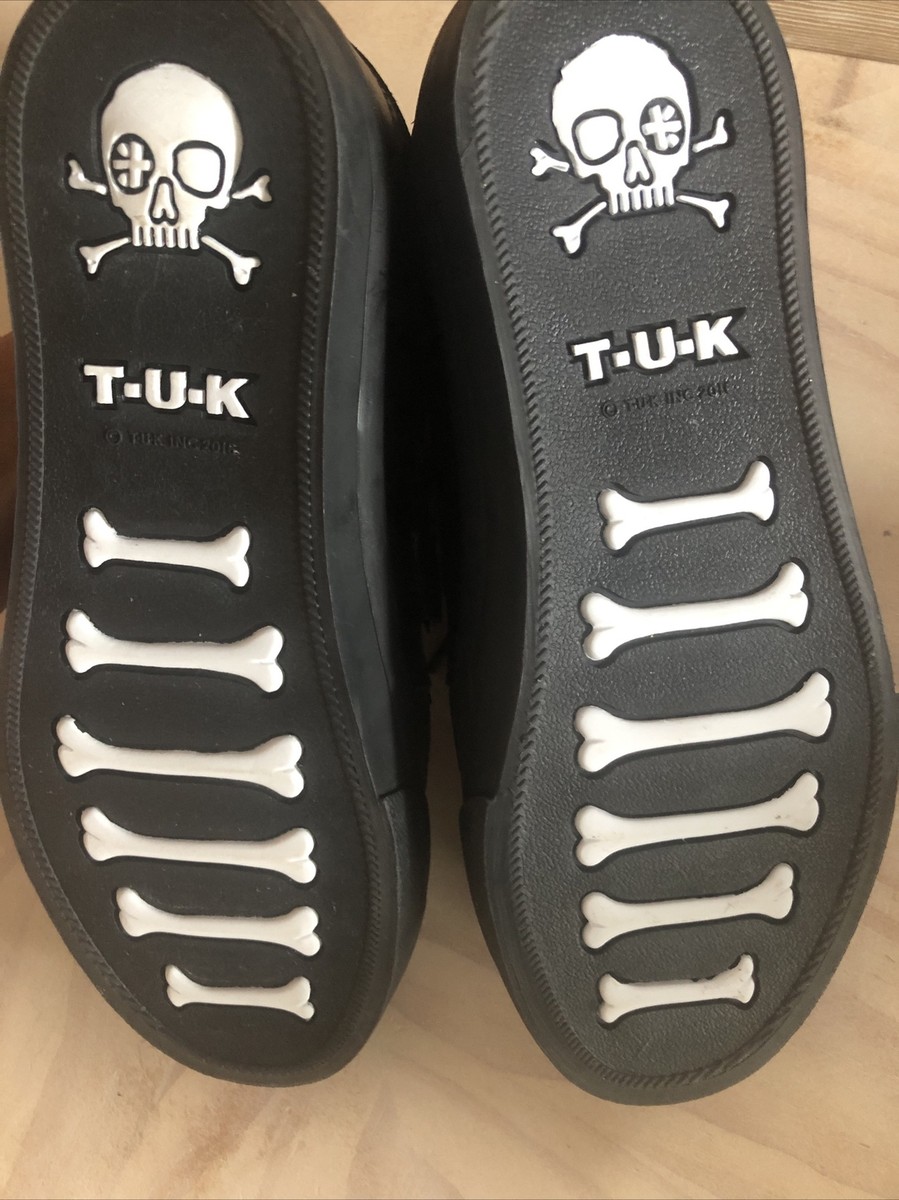 TUK Creeper Sneaker Black/White Leather & blk interlace TUK Creeper Sneaker Black/White Leather & blk interlace