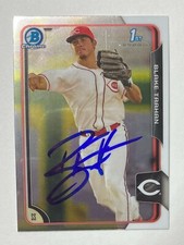 Blake Trahan Signed Bowman Chrome #43 2015 Card Cincinnati Reds Auto MLB RAD