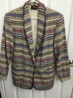 Vintage David Paul New York Colorful 80s Aztec South Western Jacket/Coat  Med