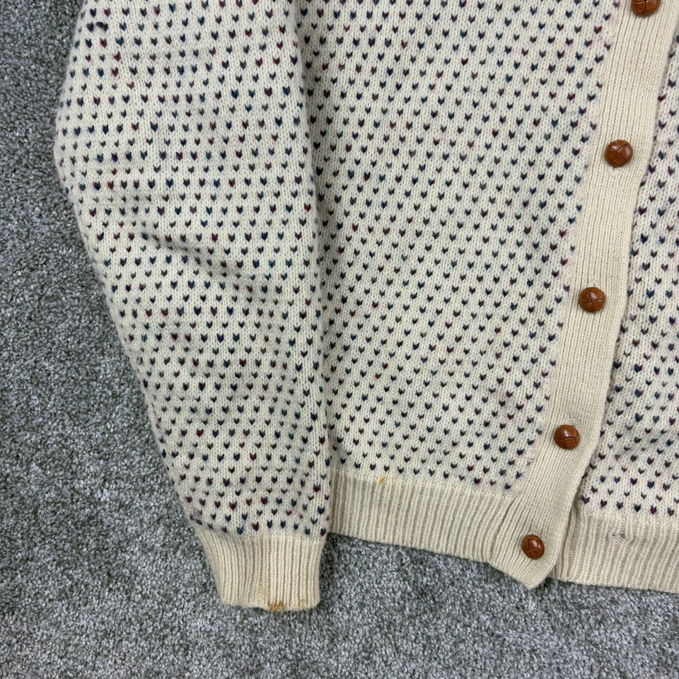 Vintage Woolrich Cardigan Sweater Women's XL Birds Eye Pattern Wool Chunky Knit - Image 3 of 4