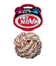 Hunde Ball Baumwollseilball ca. 9cm Spielzeug bunt Hund Knotenball