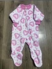 Vintage Sesame Street Pink One Piece Zip Up Footie Pajamas 0-6 Months