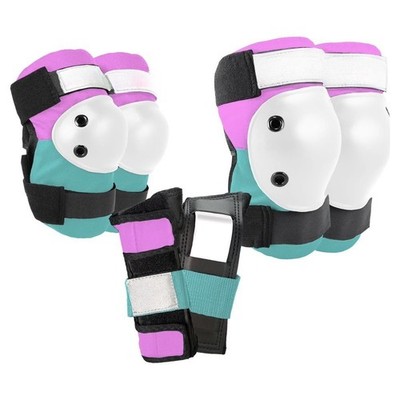 3 Pack Set with Wrist Guards, Knee and Elbow Pads for Bike, Skate