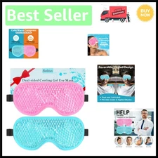 Luxury 2-Pack Gel Eye Masks - Cooling & Warm Compress for Puffy Eyes Relief