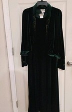Coldwater Creek Forest Green Velvet Sleeveless 2 Piece Maxi Dress Size Medium