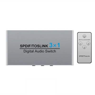 3-Port Toslink Switching Digital Optical Audio Switcher 3X1 mit IR-Fernbedi3823