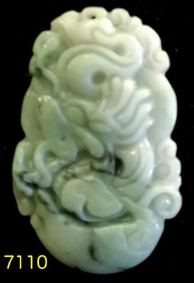 Natural Translucent Green Jade Tablet/Pendant (7110）